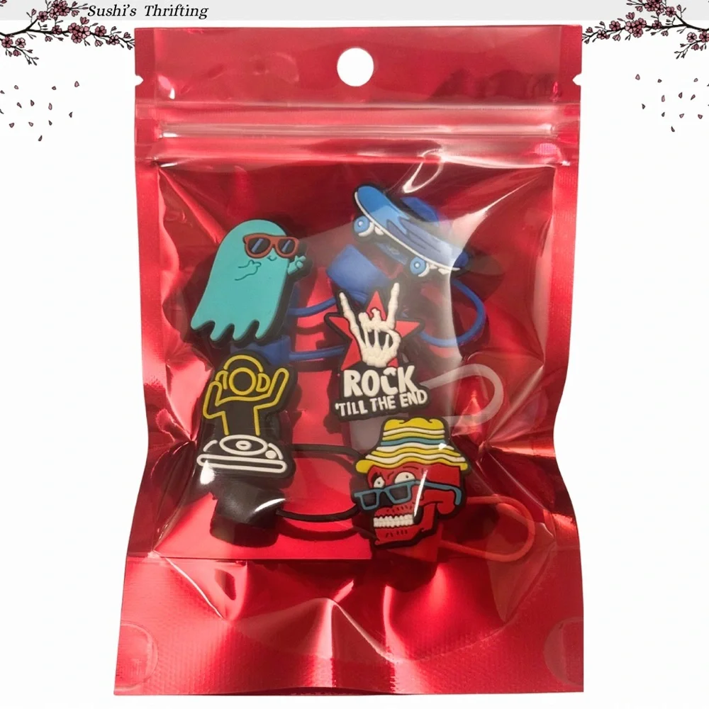 Vibes 5pc Straw Topper Set